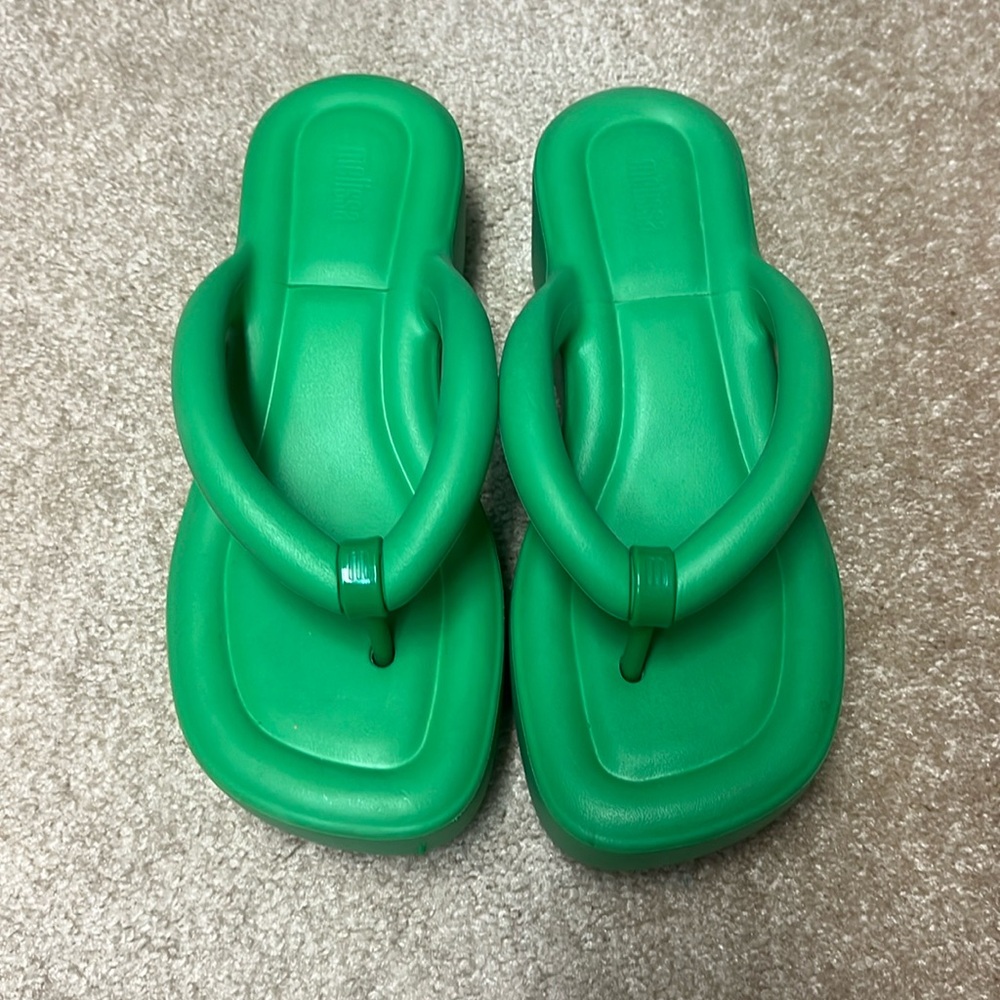 Melissa Platform Wedge Flip Flops Sandals St. Patricks Day